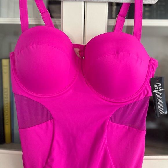Swimsuits for all MESH UNDERWIRE ONE PIECE SWIMSUIT pink size 18 D/DD NEW - Picture 5 of 7